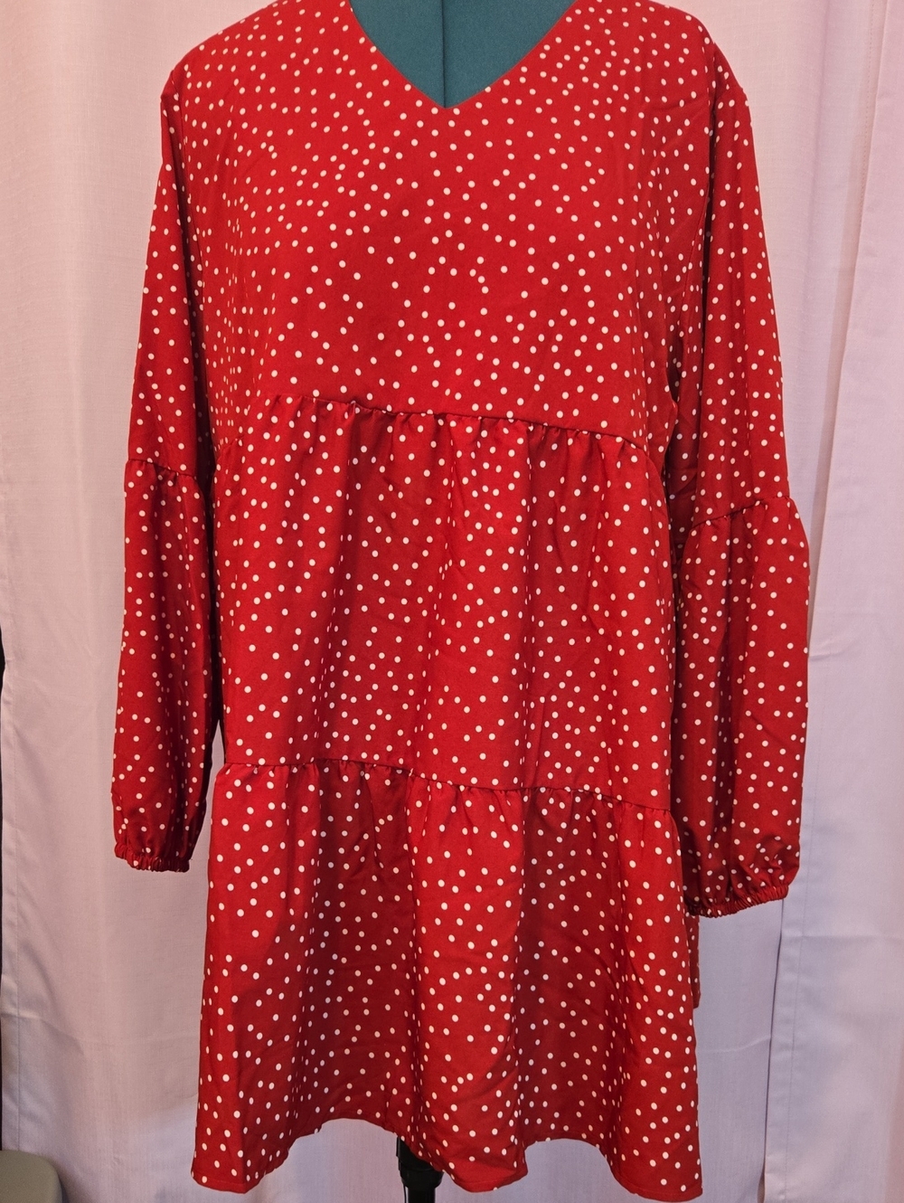Red Polka Dot Tiered Dress